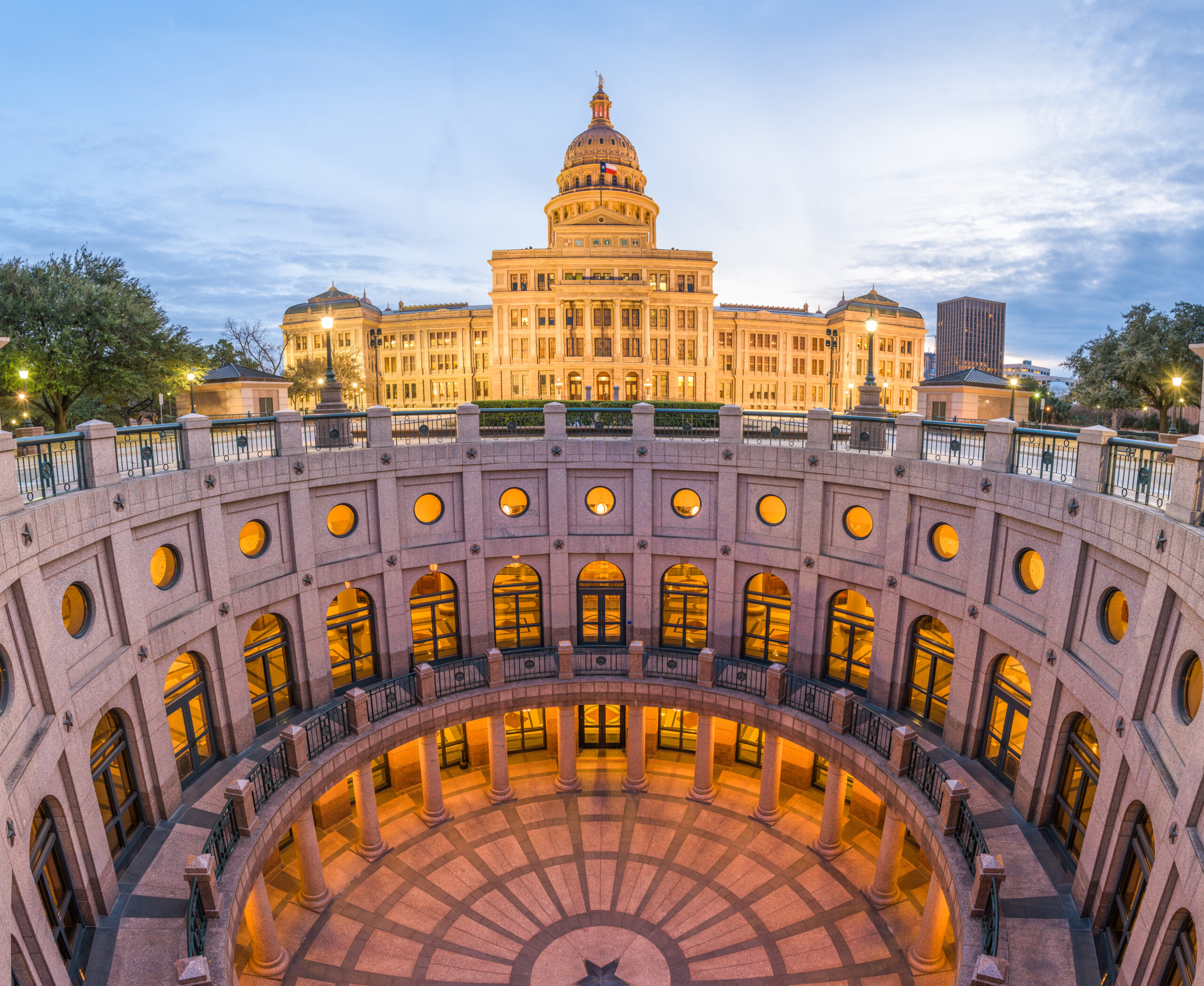 Austin, Texas, USA at the Texas State Capitol fish-eye lens view