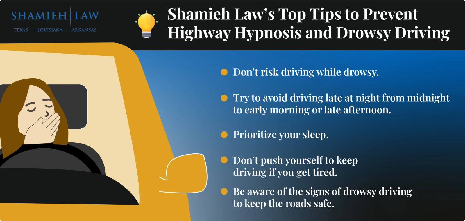 tips to prevent highway hypnosis and drowsy driving