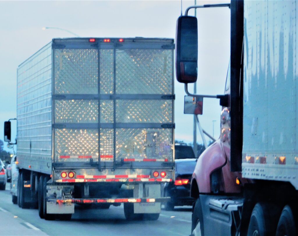 moving trucks on a highway