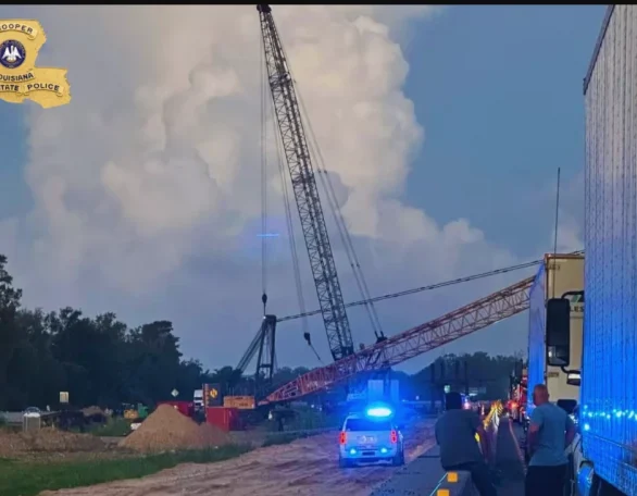 en imprudente incidente con grúa en la I-10