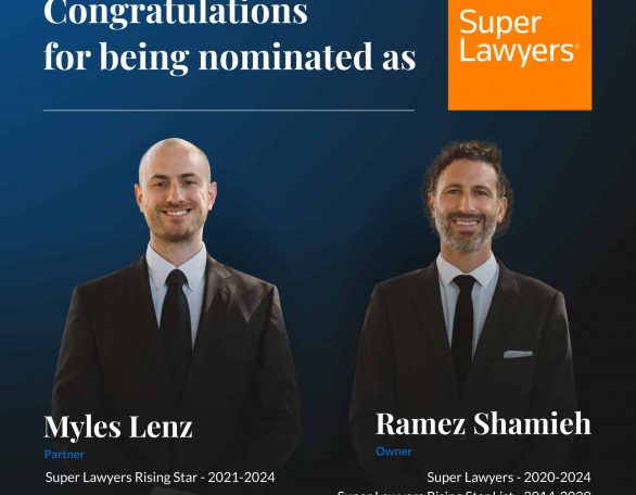 Owner Ramez Shamieh and Partner Myles Lenz were recognized by Super Lawyers 2024